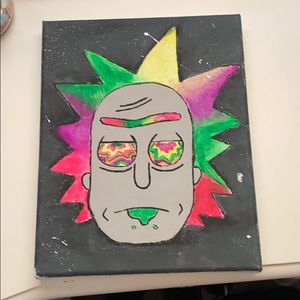 Small handmade trippy Rick painting